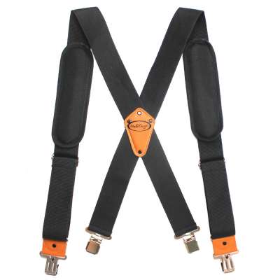 Black Suspender Heavy Buty Belt with Pad