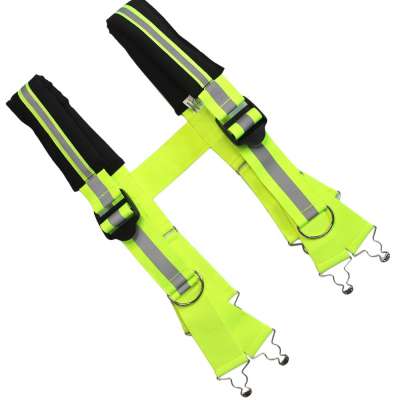 H Back Heavy Duty Clips Reflective Adjustable Suspenders