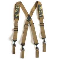 Adjustable Tactical Camo Suspenders with Padded  Tool Belt