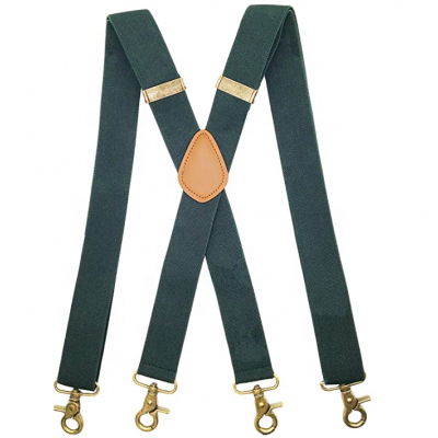 Suspenders for Men Vintage Bronze Snap Hooks Adjustable Braces